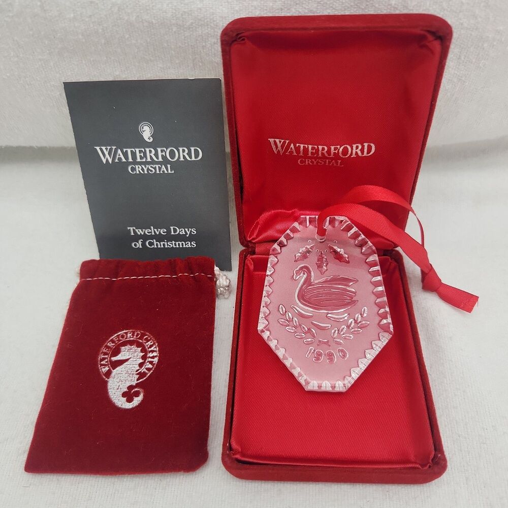 Ornament Waterford Crystal 12 Days of Christmas Collection 7 Swans 1990 NEW